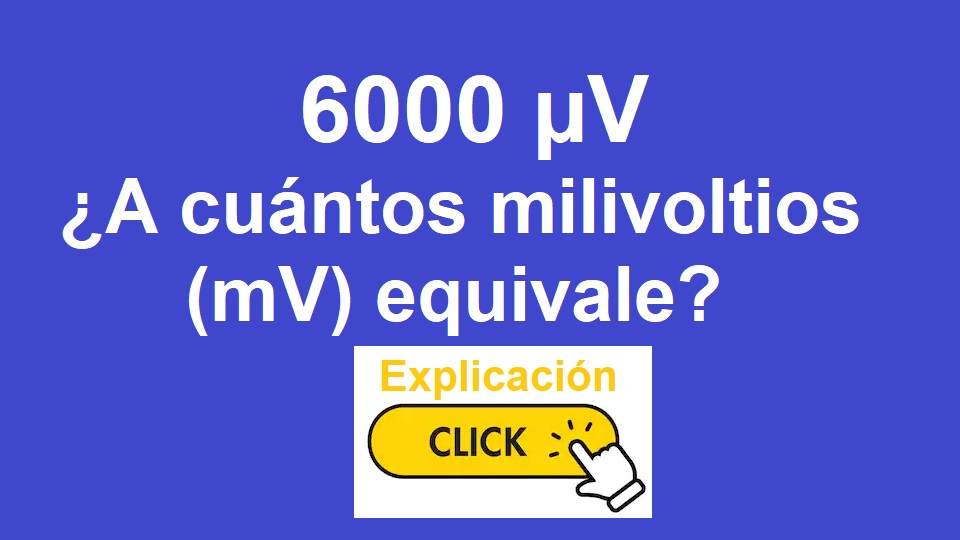 Calculadora para convertir Voltios, miliVoltios(mV) ó microVoltios(µV