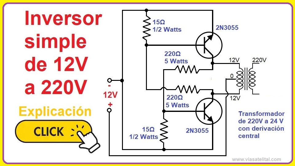 Electrotec  Como Hacer un Inversor de Voltaje de 12v a 220v Fácil