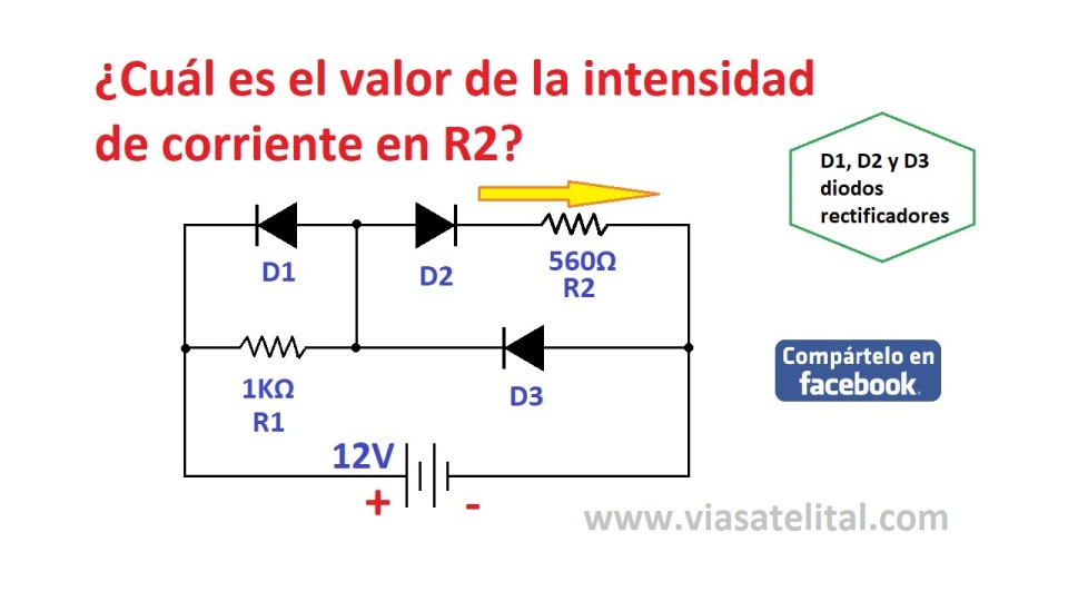 Problema para hallar la corriente en un circuito con diodos