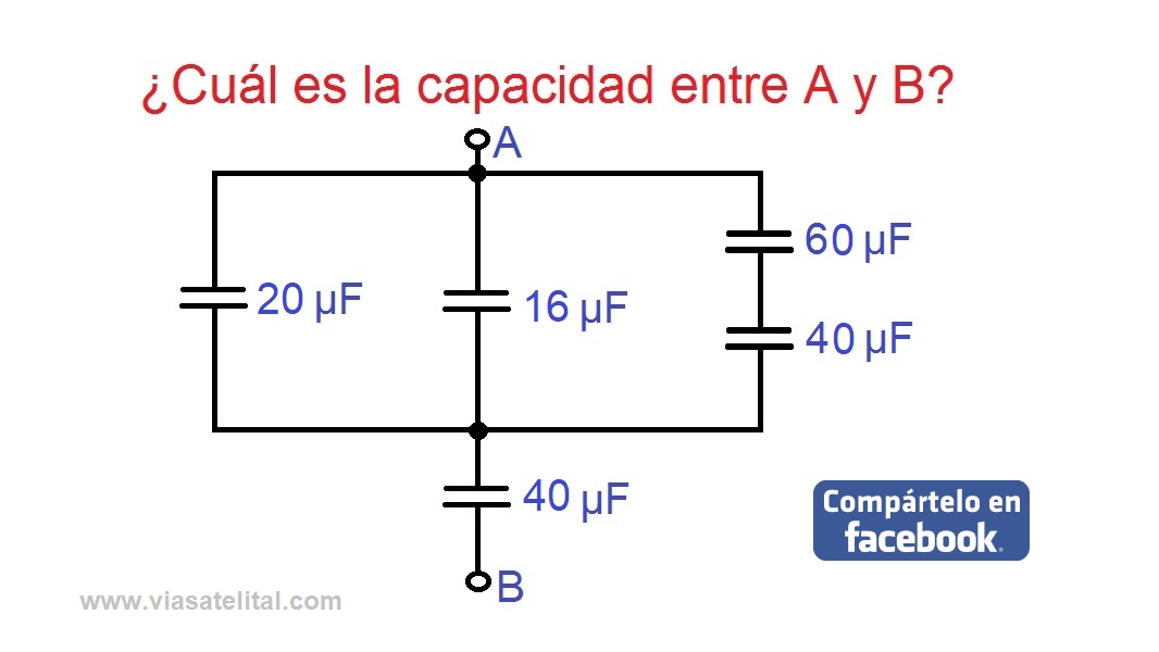 Ejercicio de condensadores o capacitores serie, paralelo y mixto
