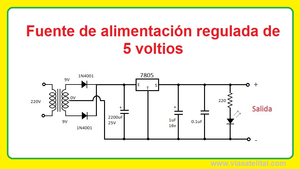 Robar a Precaución Vandalir Circuito de Fuente de alimentación regulada de 5 voltios